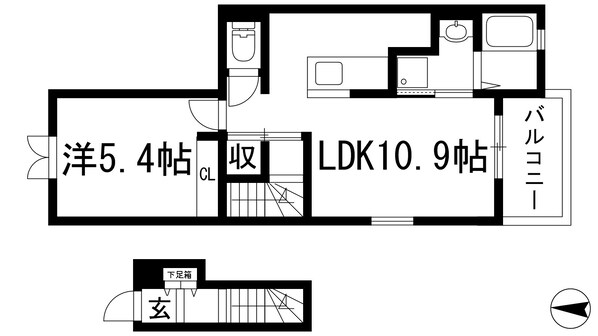 ジャルダンブルー1の物件間取画像